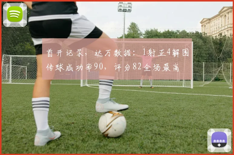 首开记录，达万数据：1射正4解围传球成功率90，评分82全场最高